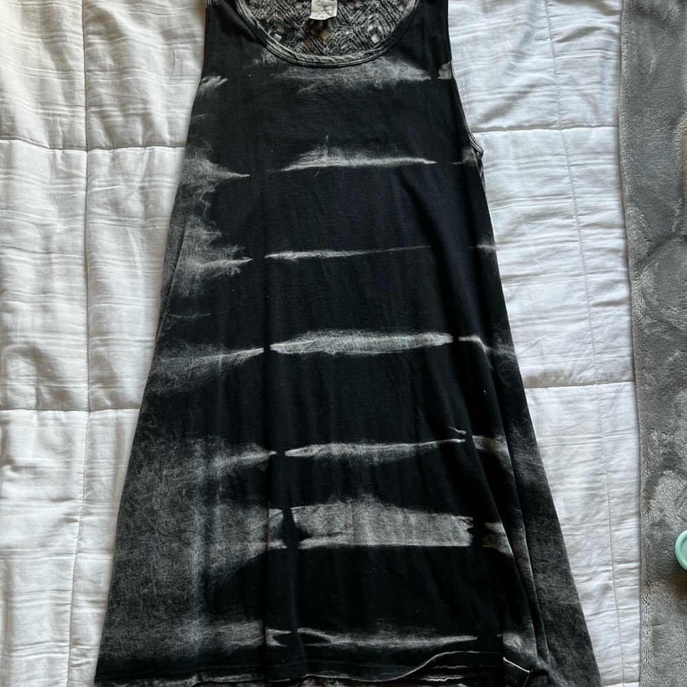 American Age Gray Crochet Detail Dress